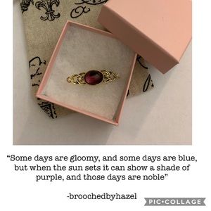 Vintage purple stone brooch antique